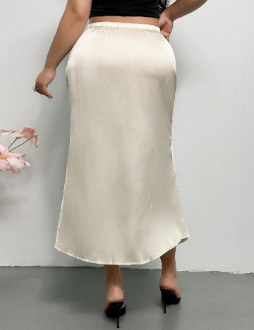 Fusta SHEIN CURVE, ecru
