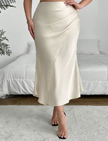 Fusta SHEIN CURVE, ecru