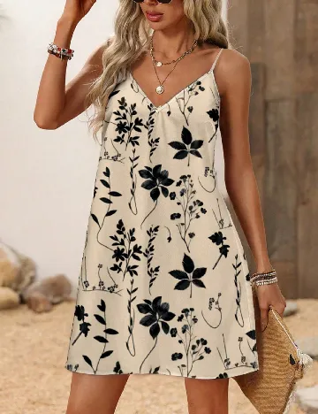 Rochie scurta SHEIN, crem