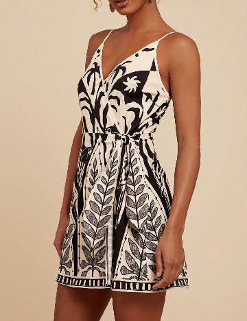 Rochie scurta SHEIN, crem/negru