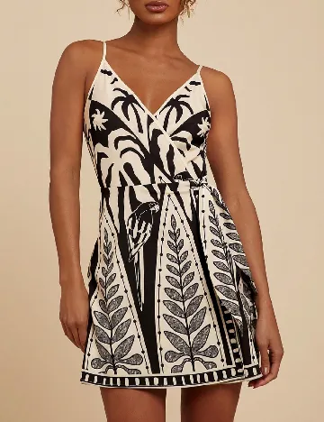 Rochie scurta SHEIN, crem/negru