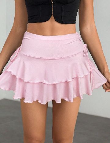 Set Fuste 2 bucati SHEIN, alb/roz