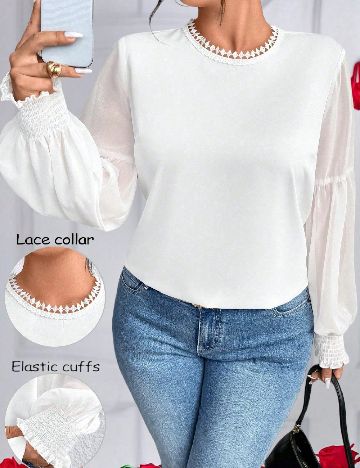 Bluza SHEIN CURVE, alb