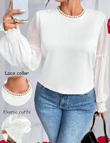 Bluza SHEIN CURVE, alb