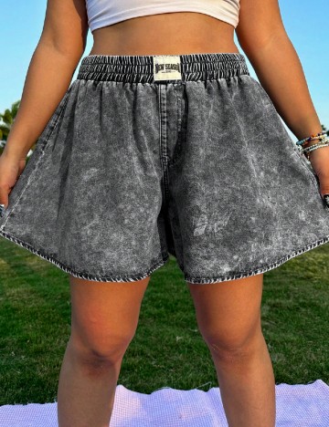 Pantaloni scurti SHEIN CURVE, gri