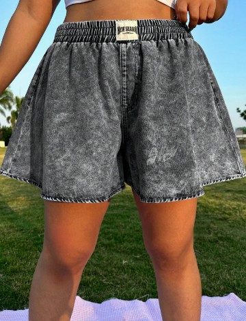 Pantaloni scurti SHEIN CURVE, gri