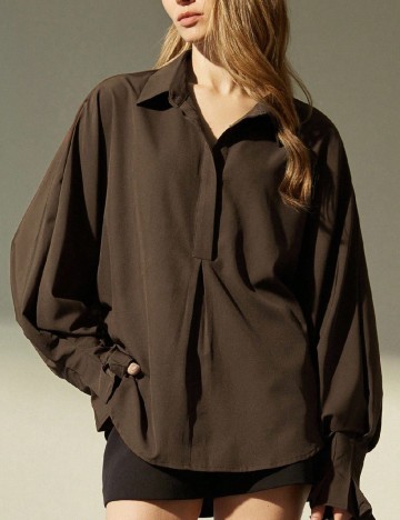 Bluza Aveloria, maro inchis