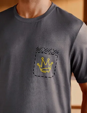 Tricou SHEIN Plus Size Men, gri