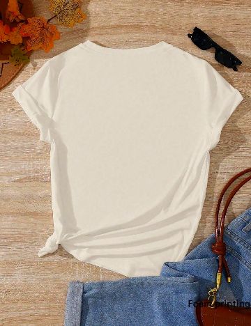 Tricou SHEIN, crem