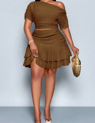 Compleu SHEIN CURVE, maro