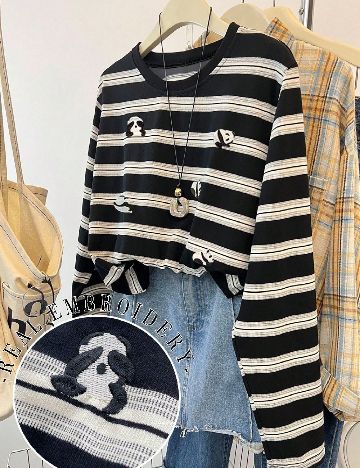 Bluza SHEIN, negru/alb