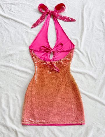 Rochie scurta SHEIN, roz/portocaliu