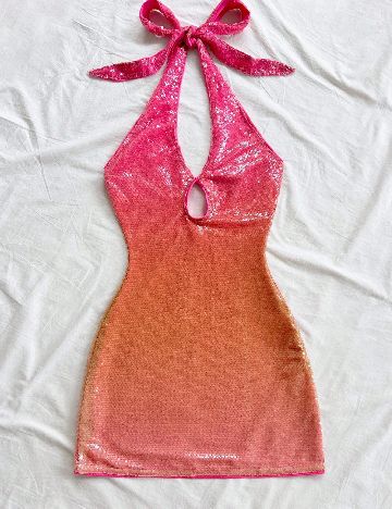 Rochie scurta SHEIN, roz/portocaliu