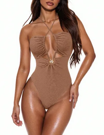 Costum de baie SHEIN, maro