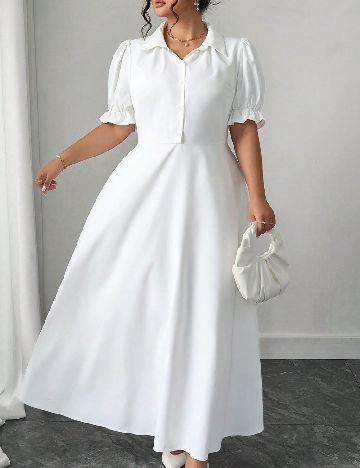 Rochie lunga SHEIN CURVE, alb