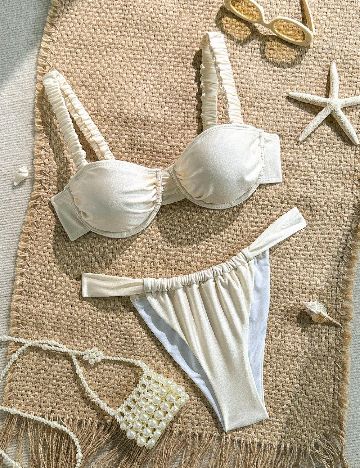 Costum de baie SHEIN, ecru