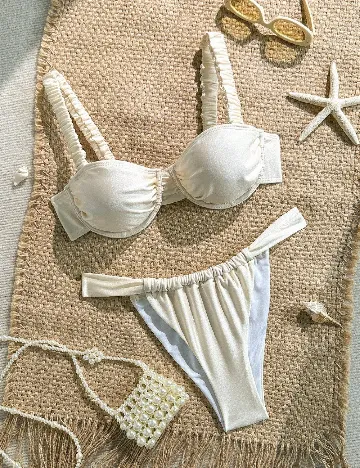 Costum de baie SHEIN, ecru