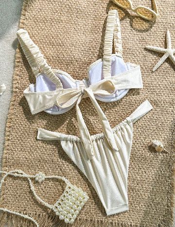 Costum de baie SHEIN, ecru