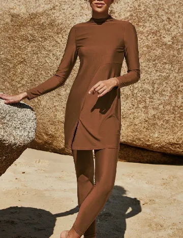 Costum de baie SHEIN, maro