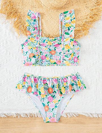 Costum de baie Shein Kids, floral print