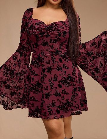 Rochie scurta Forever 21 Curve, visiniu