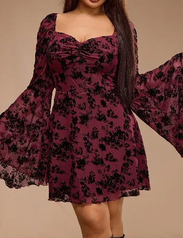 Rochie scurta Forever 21 Curve, visiniu