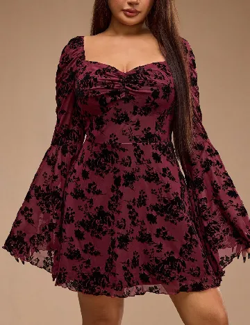 Rochie scurta Forever 21 Curve, visiniu