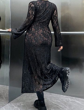 Rochie lunga SHEIN CURVE, negru/maro