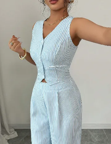 Compleu SHEIN, albastru/alb