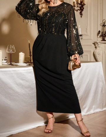 Rochie lunga SHEIN CURVE, negru