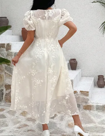 Rochie medie Dazy, ecru