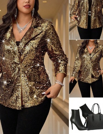 Sacou SHEIN CURVE, auriu