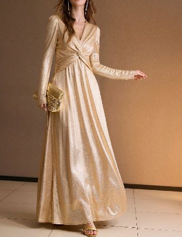Rochie lunga MOTF, auriu