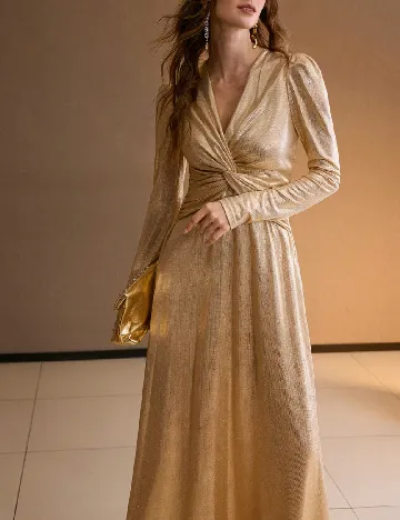 Rochie lunga MOTF, auriu