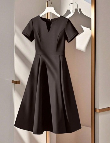 Rochie scurta SHEIN CURVE, maro inchis