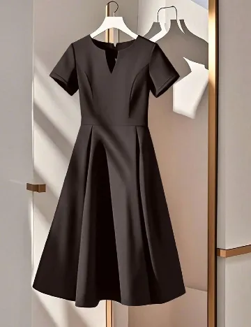 Rochie scurta SHEIN CURVE, maro inchis