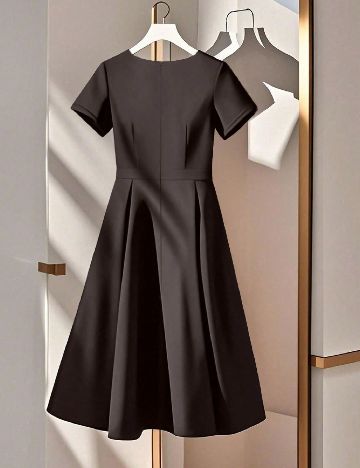 Rochie scurta SHEIN CURVE, maro inchis