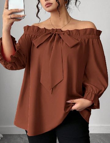 Bluza SHEIN CURVE, maro