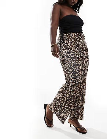 Pantaloni Only Carmakoma, animal print