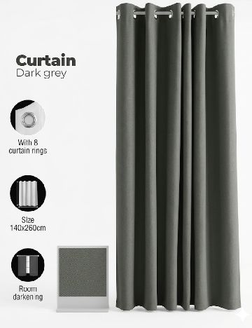 Draperie opacă ACTION, gri