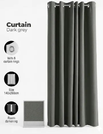 Draperie opacă ACTION, gri