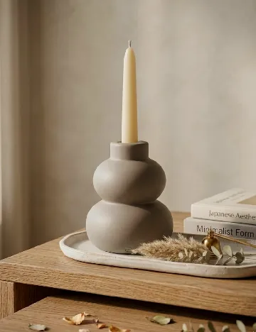 Suport lumanare Home Accents, gri