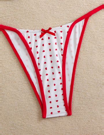 Costum de baie SHEIN, alb/rosu