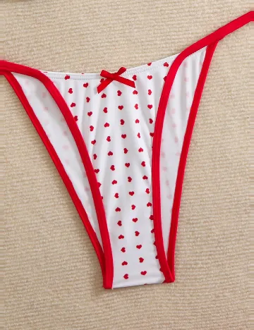 Costum de baie SHEIN, alb/rosu