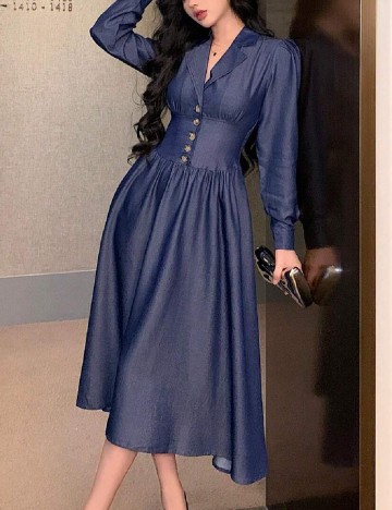 Rochie medie Dazy, albastru