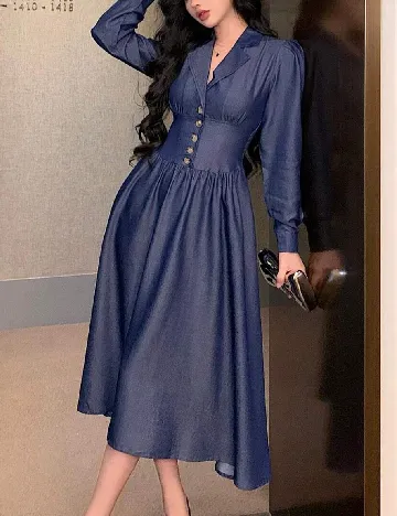 Rochie medie Dazy, albastru