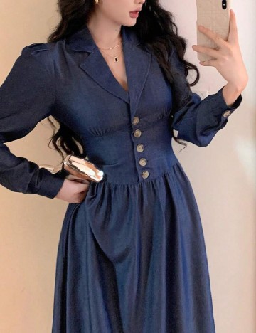 Rochie medie Dazy, albastru