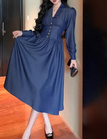 Rochie medie Dazy, albastru