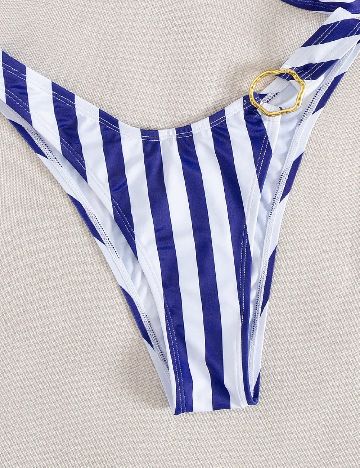 Costum de baie SHEIN, albastru/alb