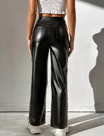 Pantaloni imitatie de piele SHEIN, negru